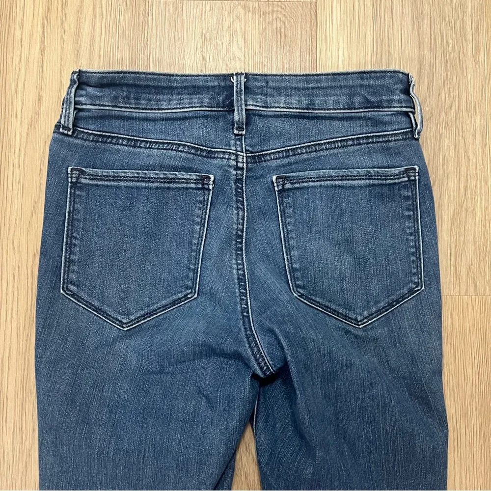 Athleta Sculptek Skinny Jeans Raw Hem Stretch Sculpting Denim Size 4